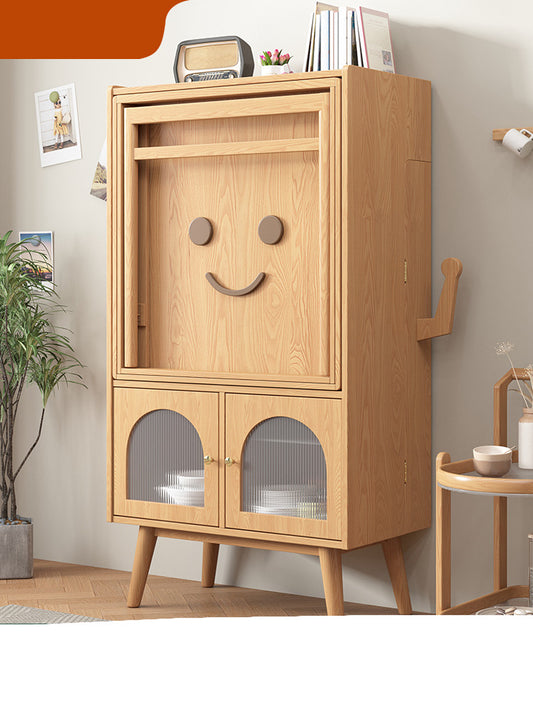 Folding Table with Smiley Face Storage Cabinet Fun and Functional Furniture