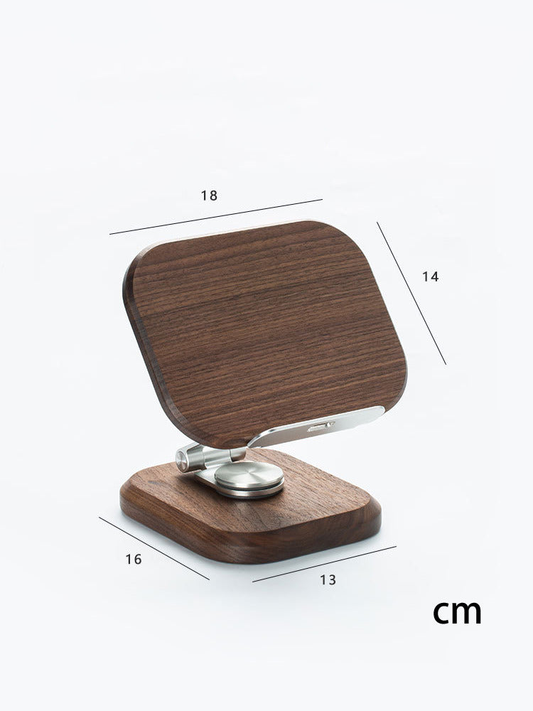 360 Degree Wooden Folding Phone Holder,iPad Stand, Black Walnut Design