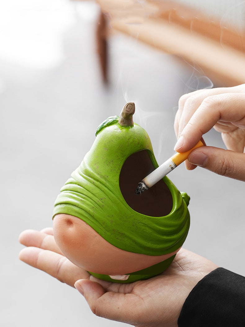 Abstract artistic green pear ashtray, desktop decoration idea