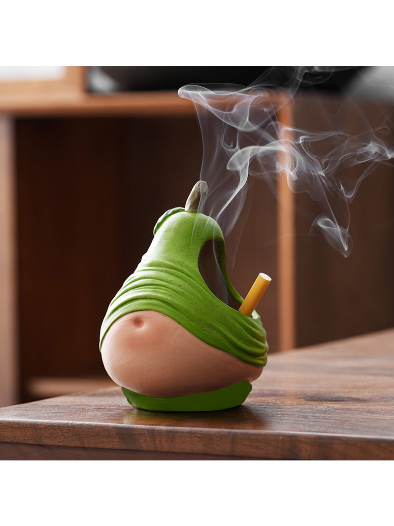 Abstract artistic green pear ashtray, desktop decoration idea