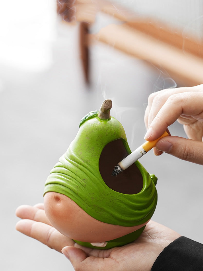 Abstract artistic green pear ashtray, desktop decoration idea