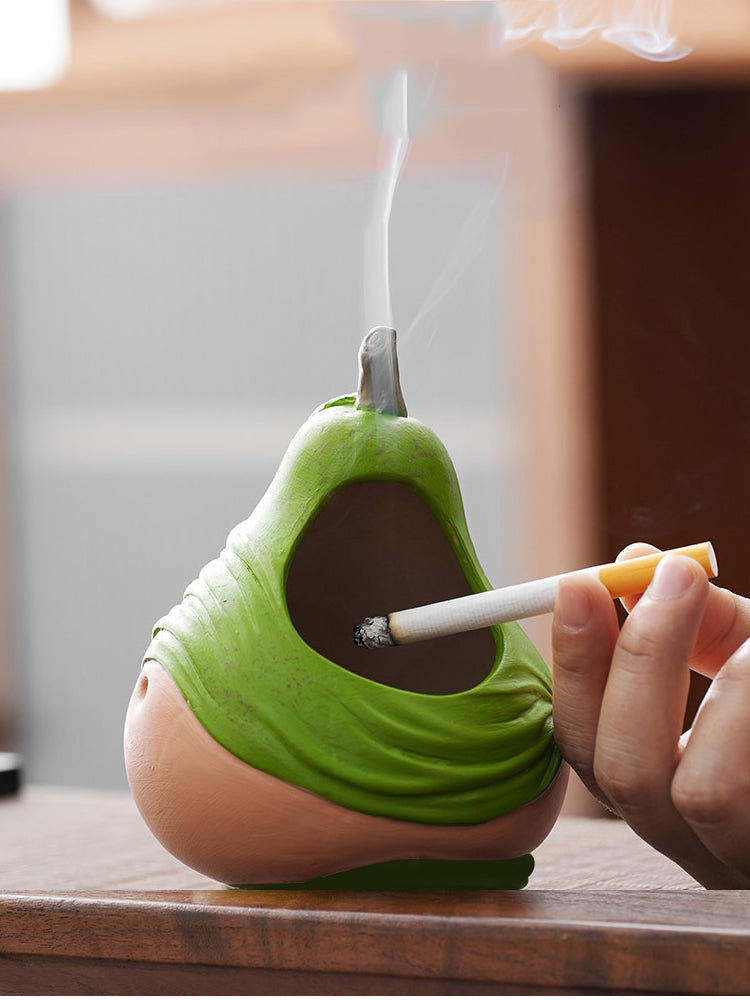 Abstract artistic green pear ashtray, desktop decoration idea