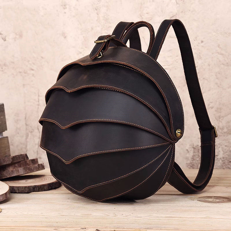 Amazing Beetle Cowhide Backpack, Outdoor Travel Decorative Storage Bag