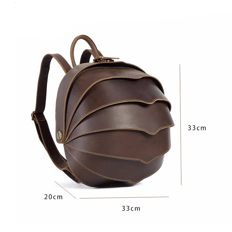 Amazing Beetle Cowhide Backpack, Outdoor Travel Decorative Storage Bag