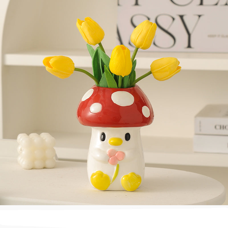 Beautiful Mushroom Ceramic Vase, Fun Gift Idea,Home Decoration