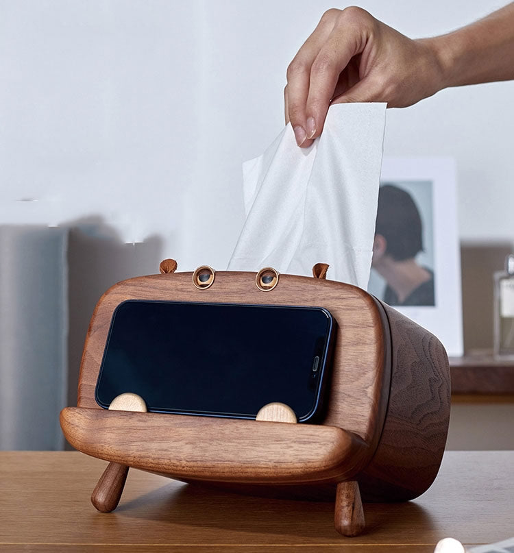 Creative Big Mouth Animal Tissue Box, Black Walnut Personalized Design