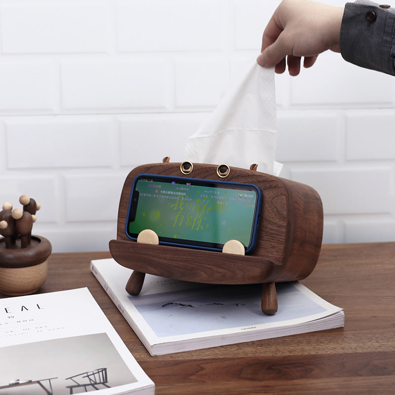 Creative Big Mouth Animal Tissue Box, Black Walnut Personalized Design