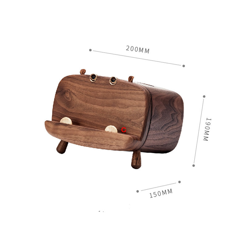 Creative Big Mouth Animal Tissue Box, Black Walnut Personalized Design