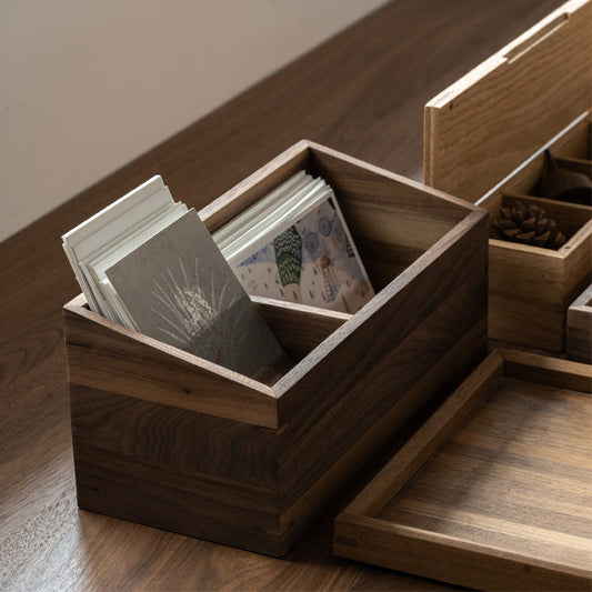 Creative Wooden Desk Organizer Storage Box