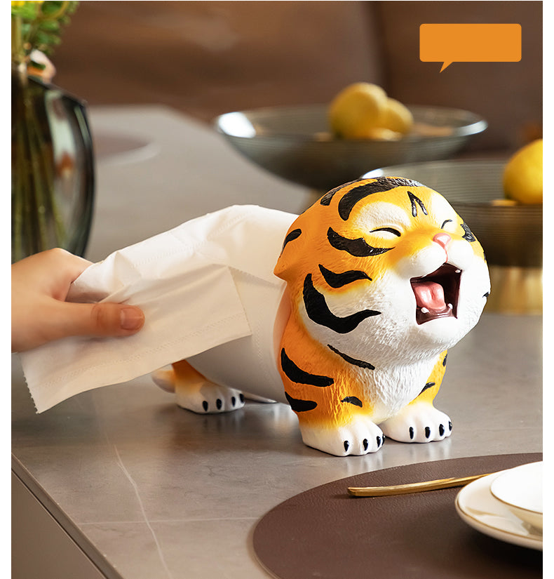 Cute Little Tiger Roll Holder, Unique Desktop Decoration Design