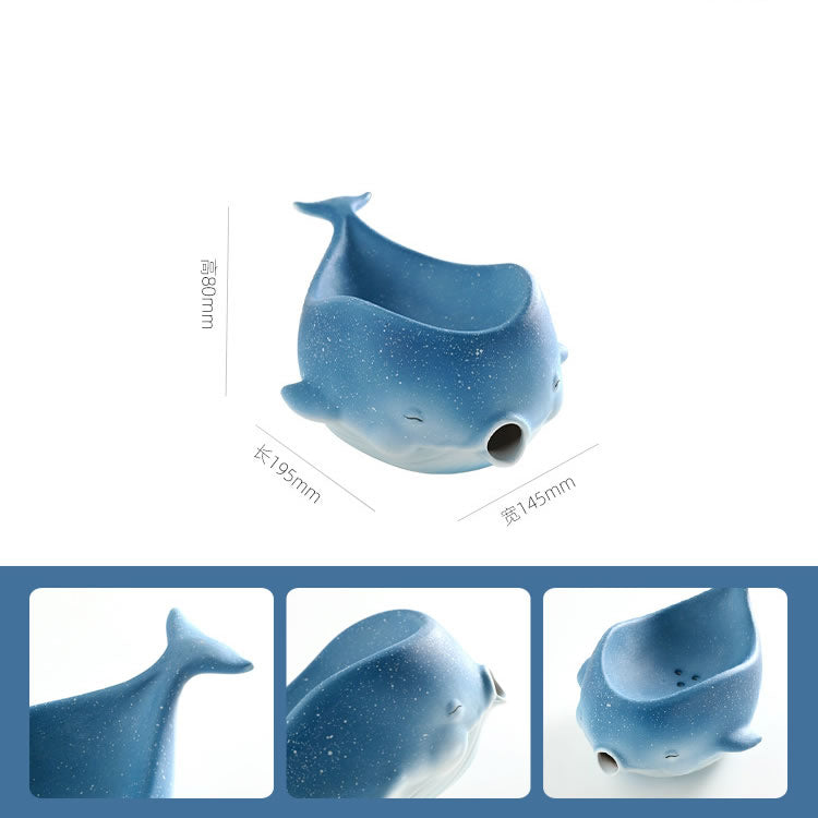 Fun Blue Little Whale Bathroom Draining Soap Dish