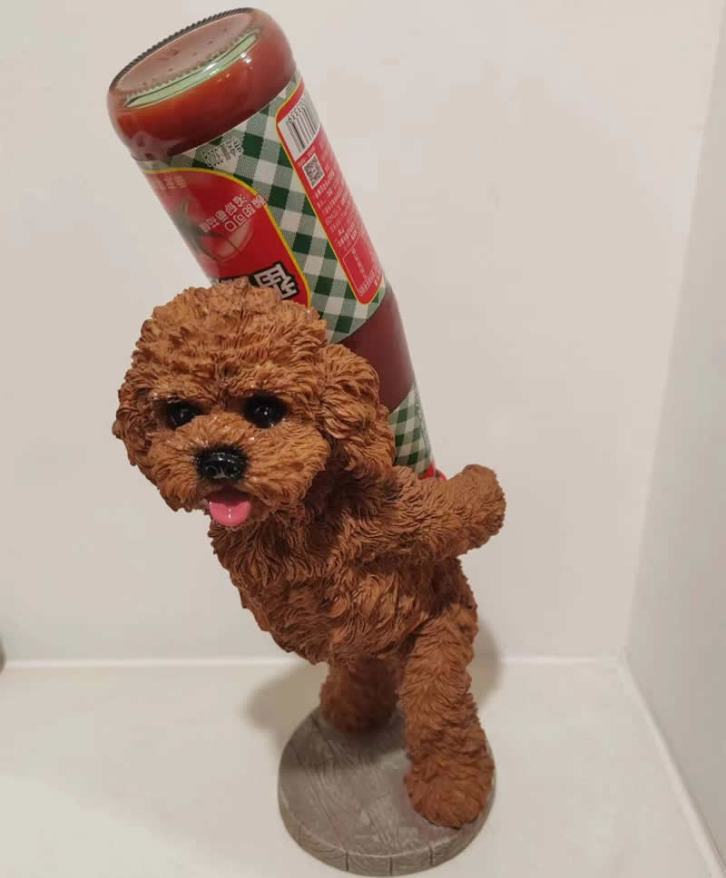 Fun Decorative Dog Wine Rack, Cute Teddy Tabletop Ornament Ideas