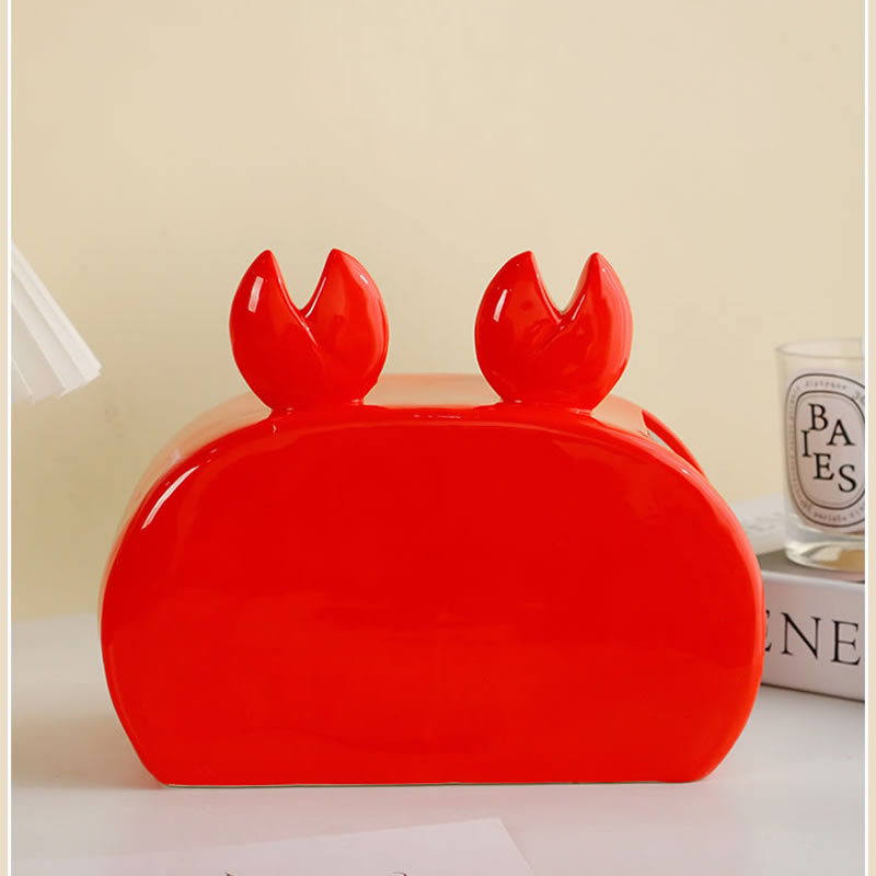 Funny Big Crab Ceramic Tissue Box, Creative Living Room Decoration Ideas