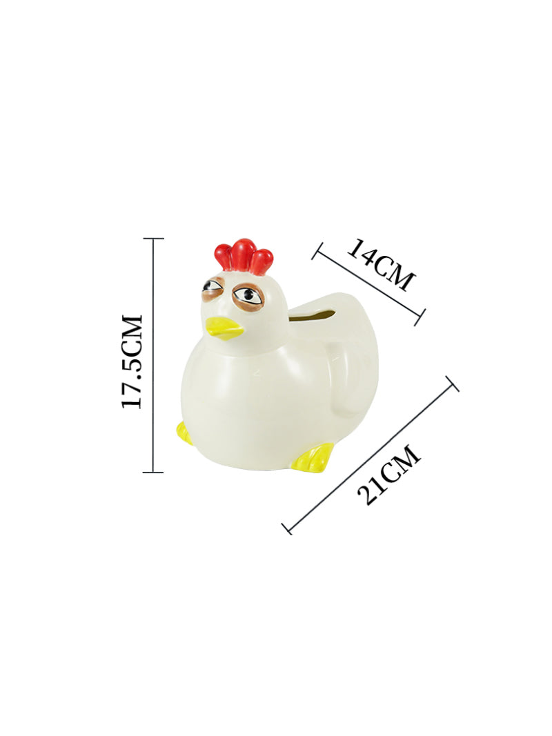 Funny Little Rooster Ceramic Tissue Box, Unique Desktop Decoration Ornaments