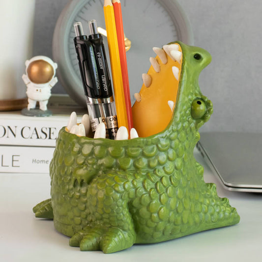 Green Big Mouth Monster Pen Holder, Office Desk Decoration