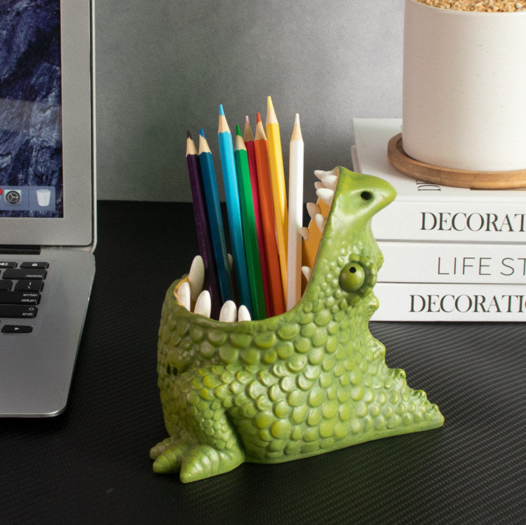 Green Big Mouth Monster Pen Holder, Office Desk Decoration