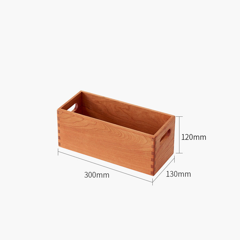 Simple Cherry Wood Desktop Storage Box,Office Desk Organizer