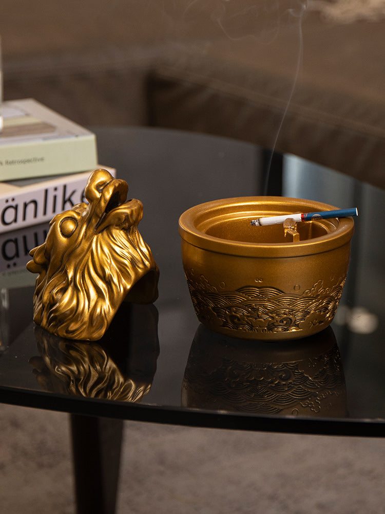 Classical Mythical Beast Spitting Smoke Ashtray, Personalized Decorative Ornaments