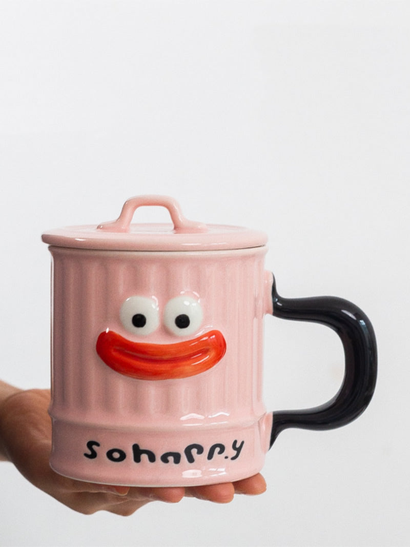 Hilarious Cartoon Expression Ceramic Mug: Perfect for Fun Gifting