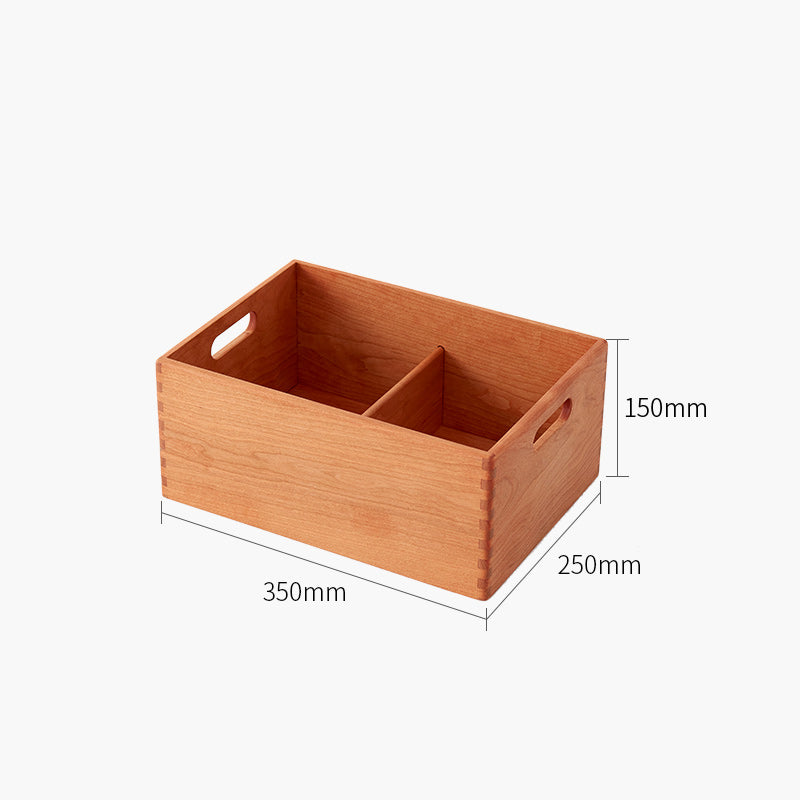 Simple Cherry Wood Desktop Storage Box,Office Desk Organizer