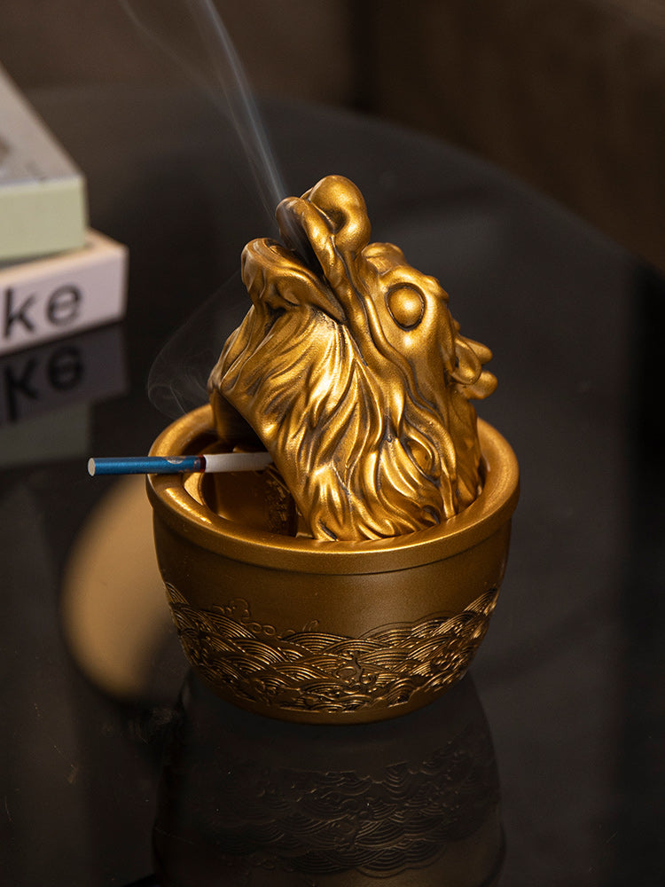 Classical Mythical Beast Spitting Smoke Ashtray, Personalized Decorative Ornaments