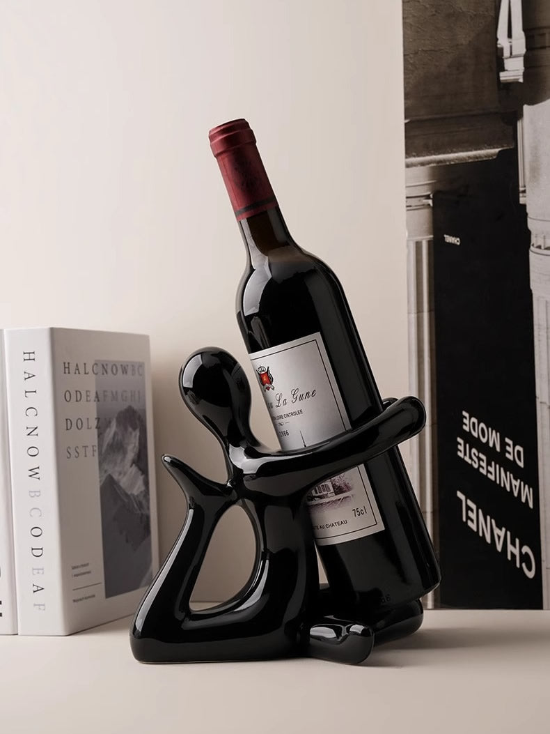 Abstract Body Art Hugs Wine Rack, Unique Decorative Idea