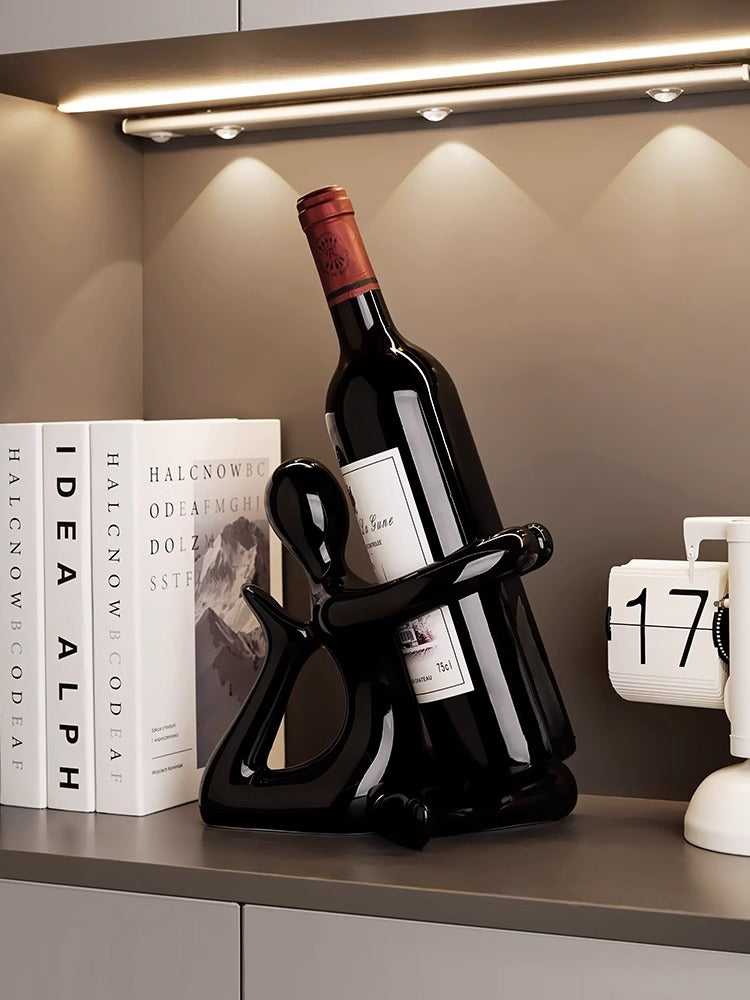 Abstract Body Art Hugs Wine Rack, Unique Decorative Idea