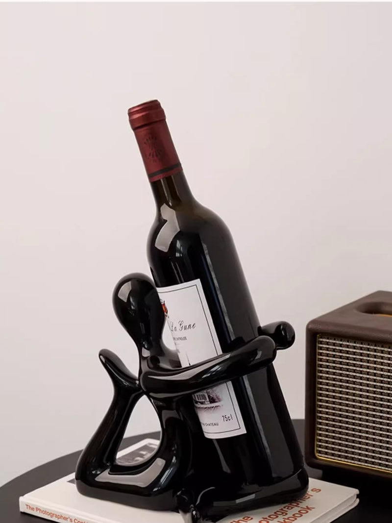 Abstract Body Art Hugs Wine Rack, Unique Decorative Idea