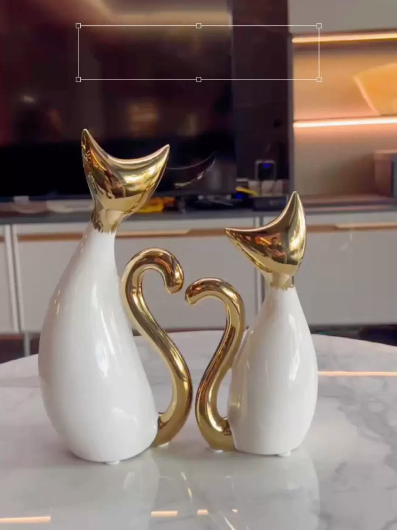 Abstract Cat Sculpture: Elegant and Artistic Home Decoration Ornaments