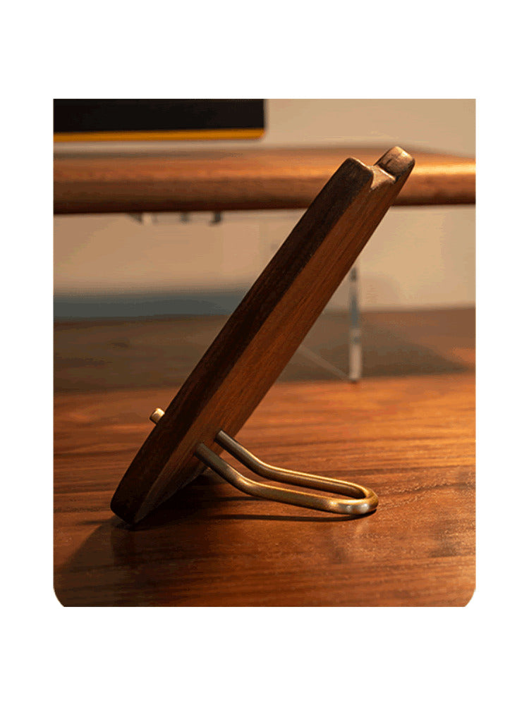 Abstract Cat Shape Black Walnut Phone Holder