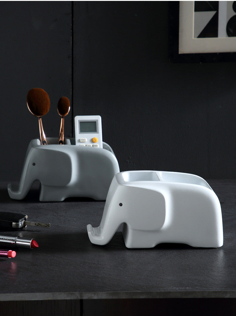 Abstract Elephant Desktop Storage Box, Remote Control Phone Cosmetics Organization