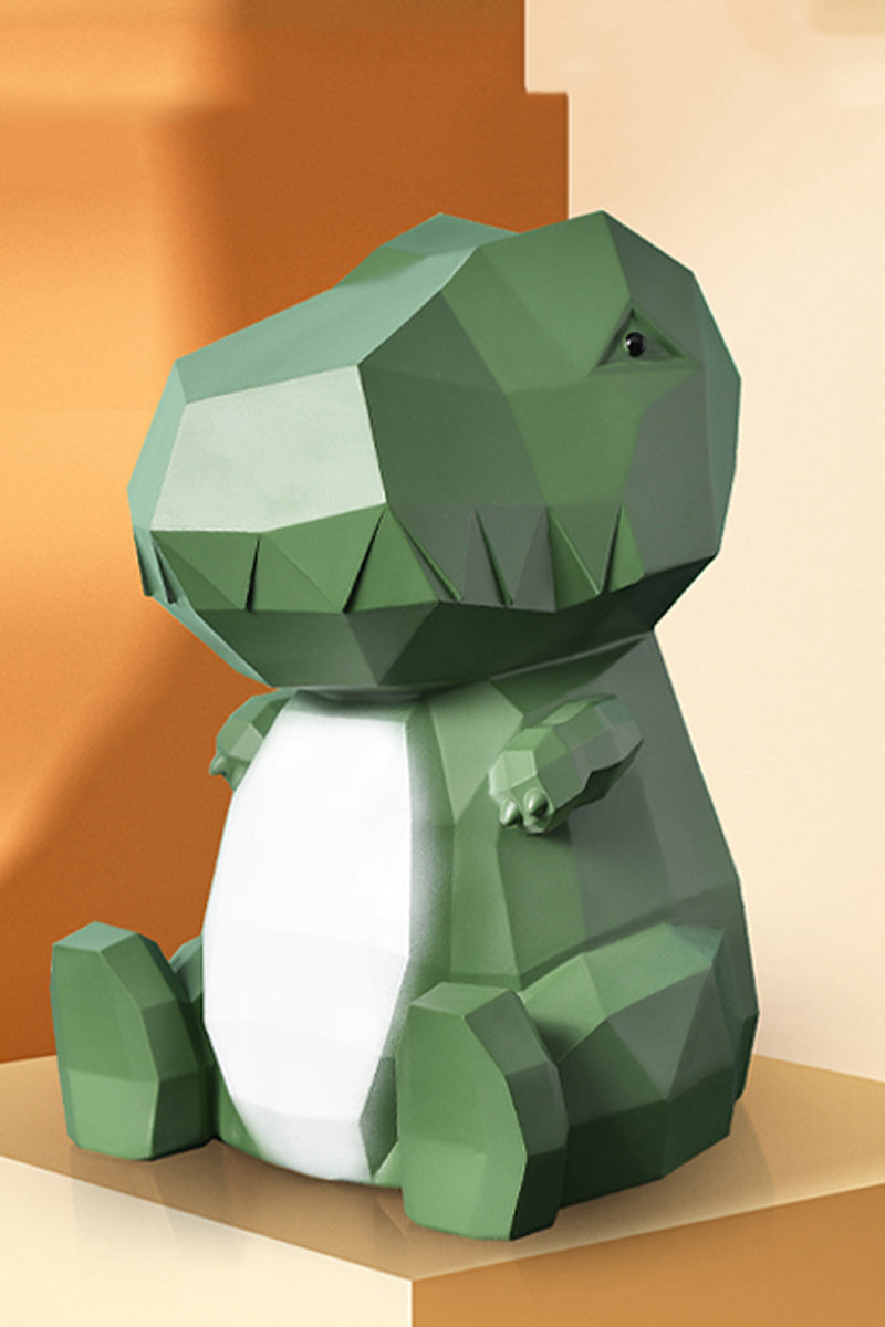 Abstract Geometric Green Dinosaur Piggy Bank, Children'S Gift, Decorative Ornament