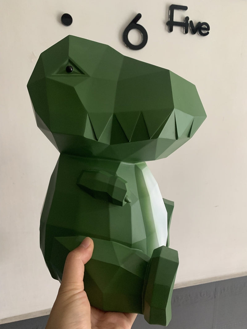 Abstract Geometric Green Dinosaur Piggy Bank, Children'S Gift, Decorative Ornament