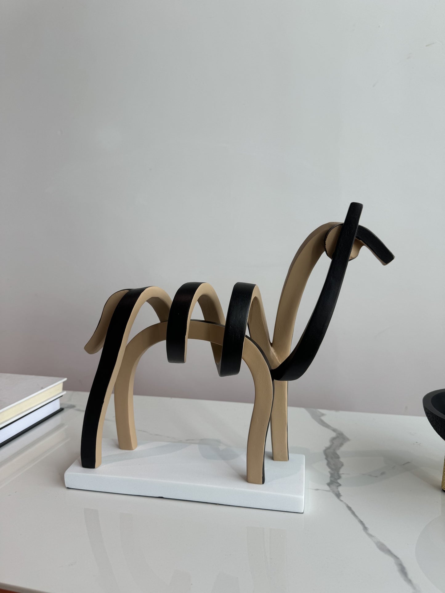 Abstract geometric horse sculpture, unique artistic home decoration