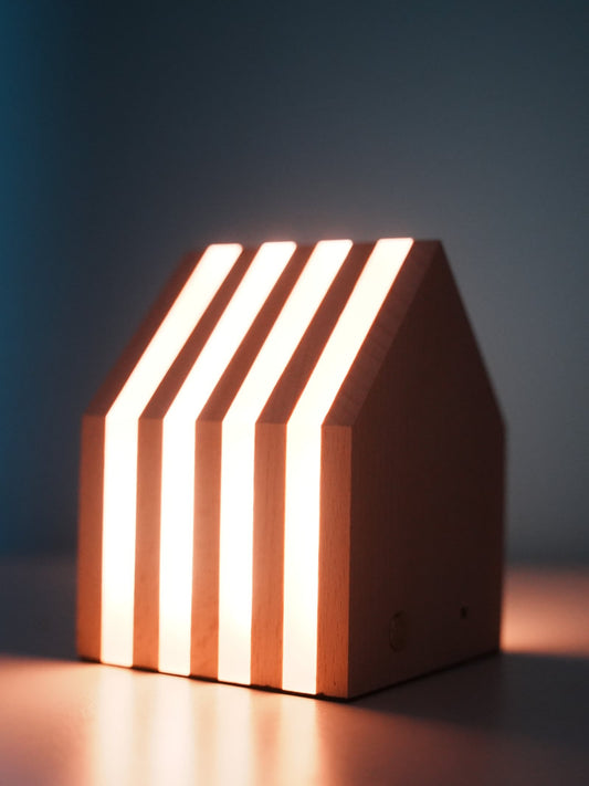 Abstract Wooden House Led Night Light, Shop Restaurant Decorative Lam[