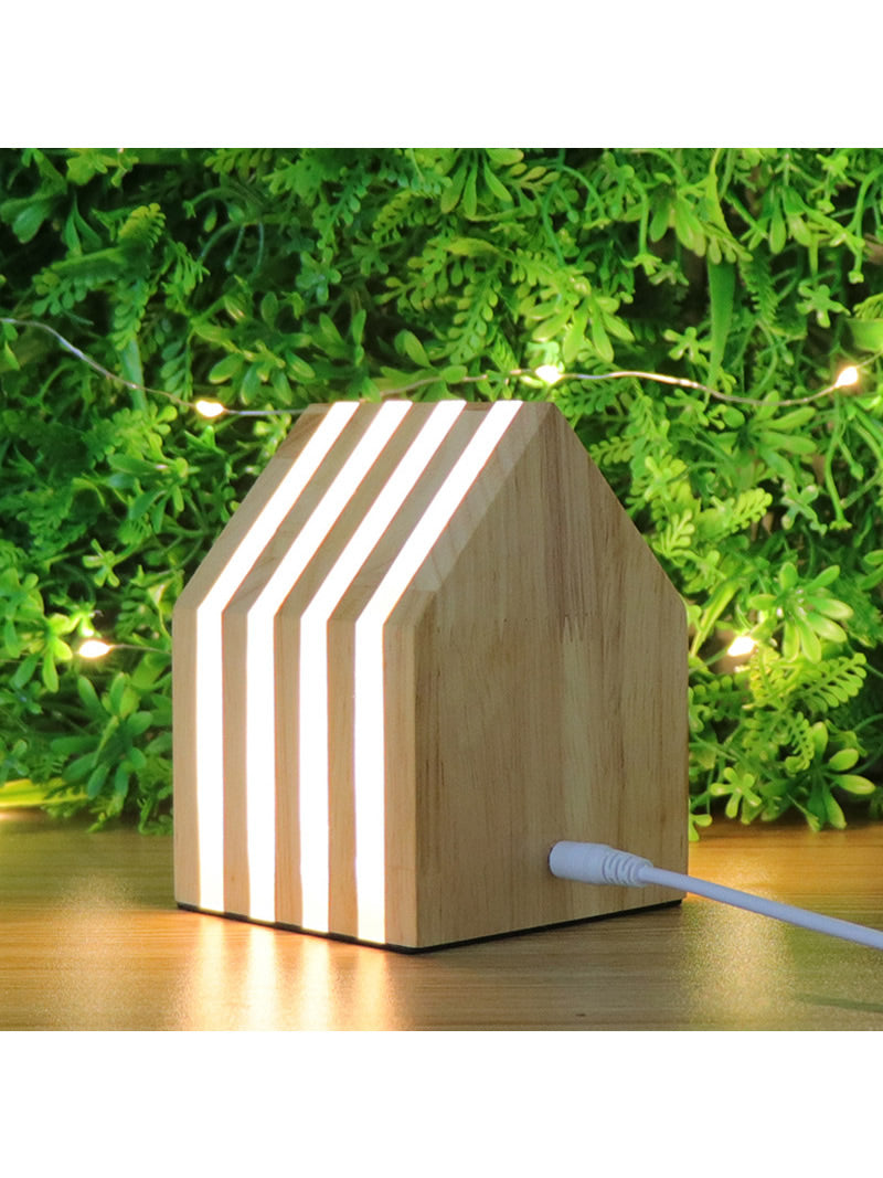 Abstract Wooden House Led Night Light, Shop Restaurant Decorative Lam[