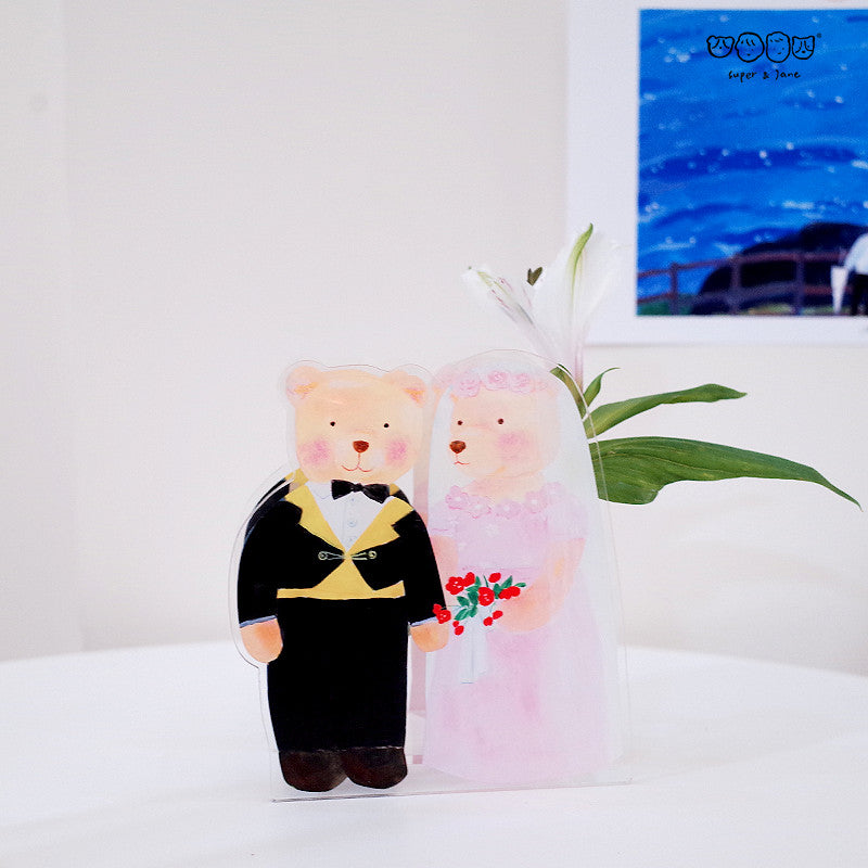 Acrylic Cartoon Girl,Bear Pen Holder: Cute and Functional Desk Organizer