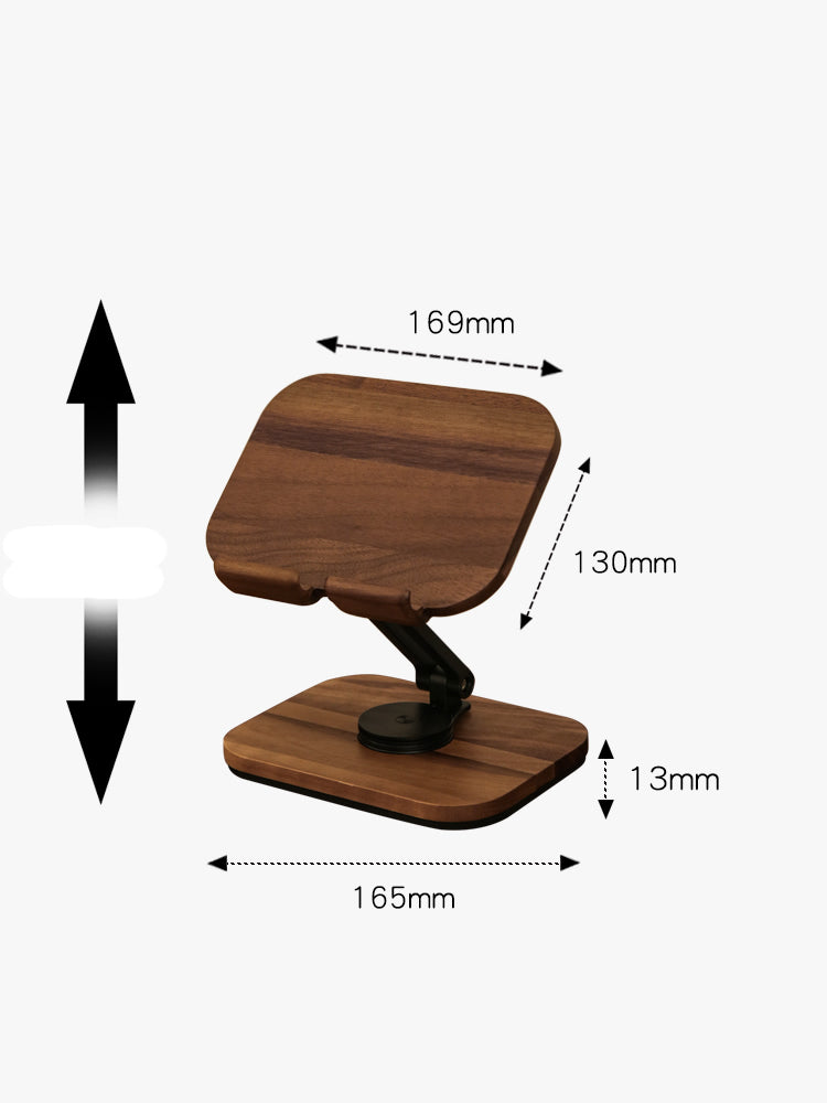 Adjustable Wooden Ipad Tablet Stand, iPad Drawing Easel,Black Walnut Design