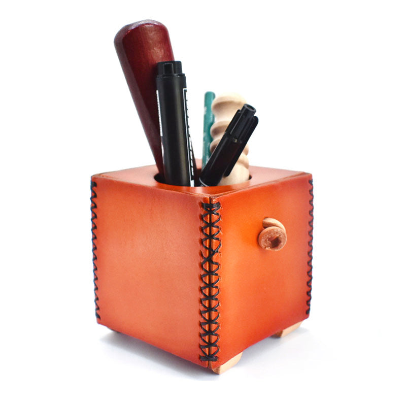 Amazing cowhide piggy pen holder for office storage