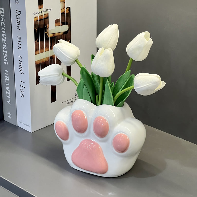 Animal Paw Print Ceramic Vase, Exquisite Art Decoration, Beautiful Gift