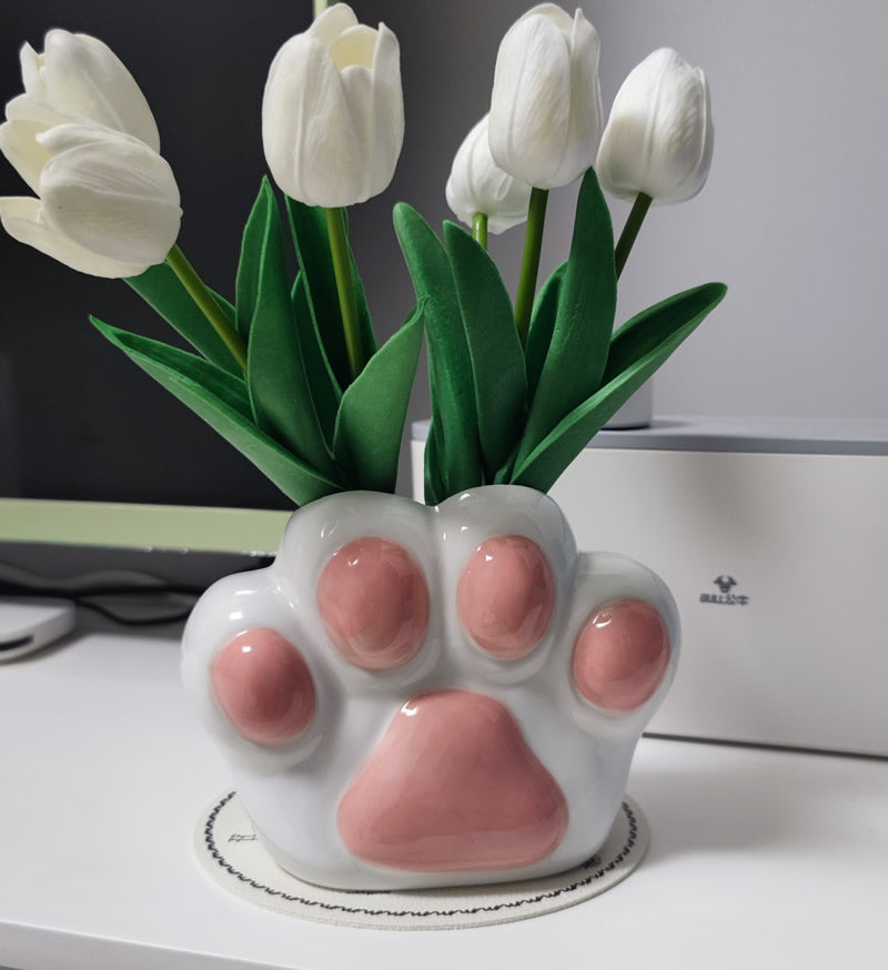 Animal Paw Print Ceramic Vase, Exquisite Art Decoration, Beautiful Gift