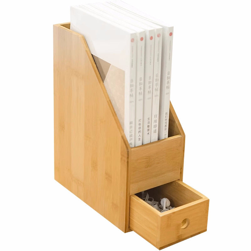 Bamboo Wooden Office Desktop Storage Box, File Box