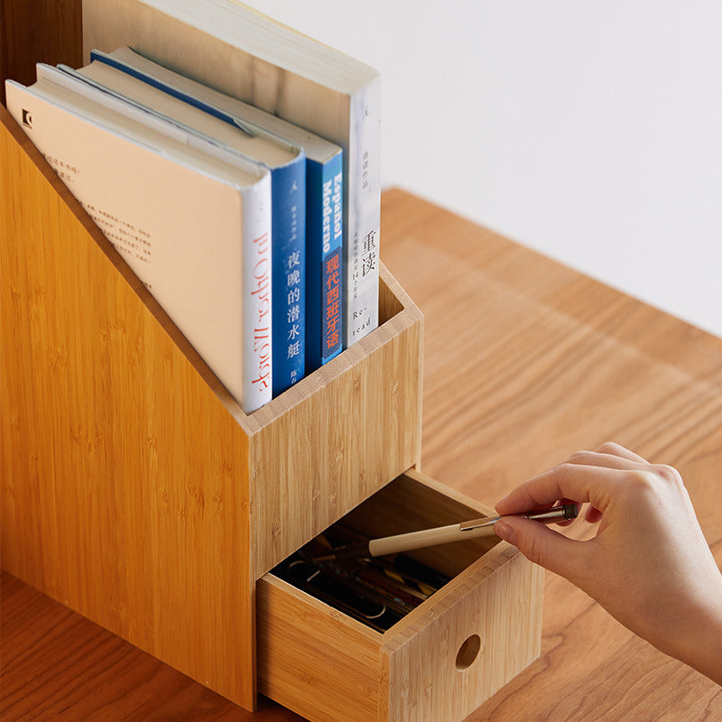 Bamboo Wooden Office Desktop Storage Box, File Box