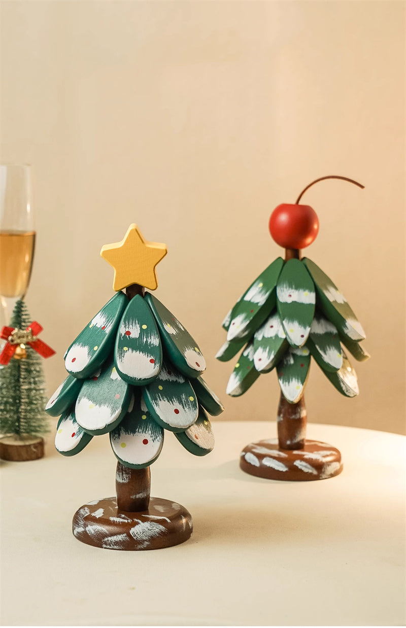 Beautiful Wooden Christmas Tree Kitchen Coasters,Desktop Decorations Ornaments