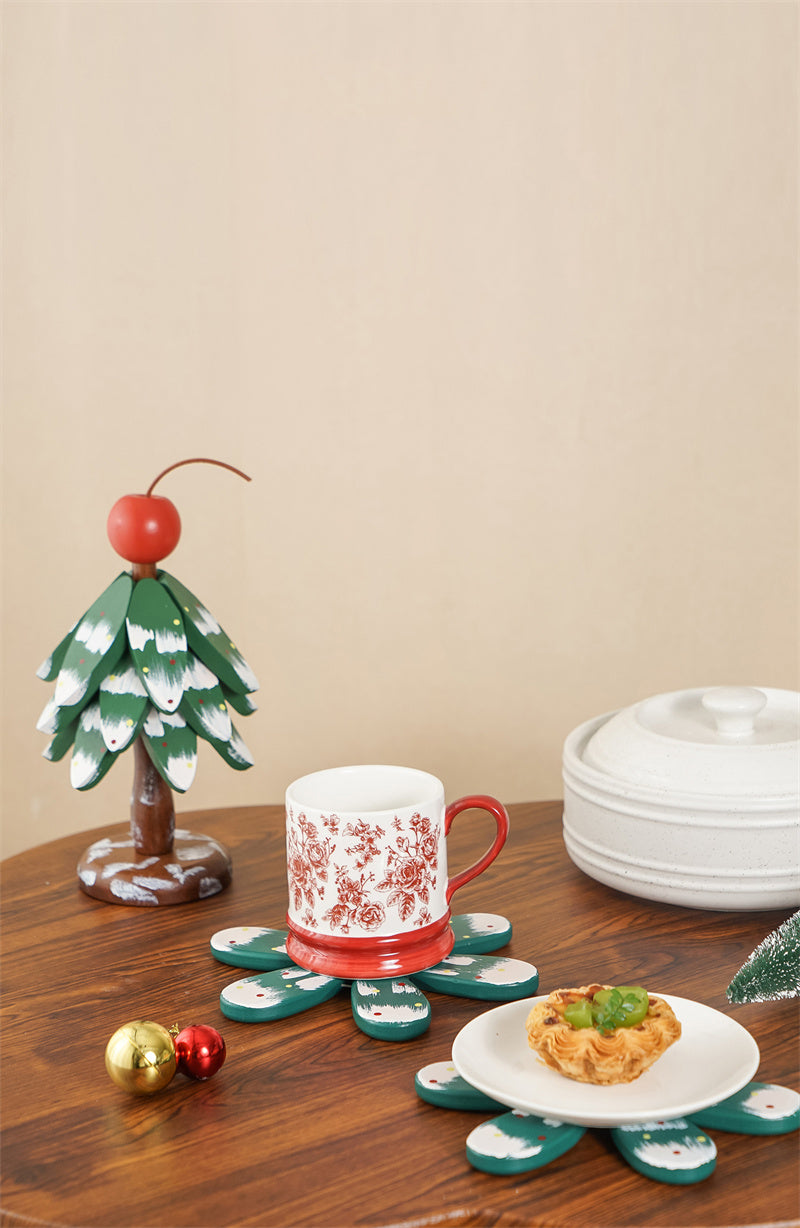 Beautiful Wooden Christmas Tree Kitchen Coasters,Desktop Decorations Ornaments