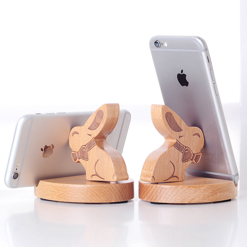 Big Ears Bunny Wooden Mobile Phone Holder