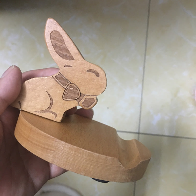 Big Ears Bunny Wooden Mobile Phone Holder