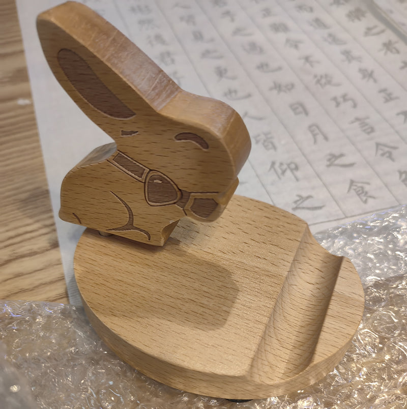 Big Ears Bunny Wooden Mobile Phone Holder