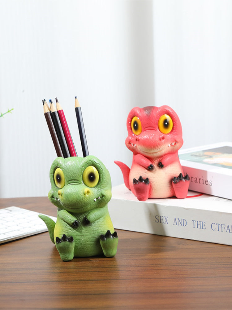 Big eyes little dinosaur pen holder, desktop decoration, creative gift