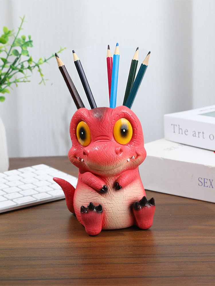 Big eyes little dinosaur pen holder, desktop decoration, creative gift